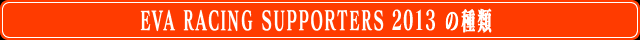 EVA RACING SUPPORTERS 2013 の種類